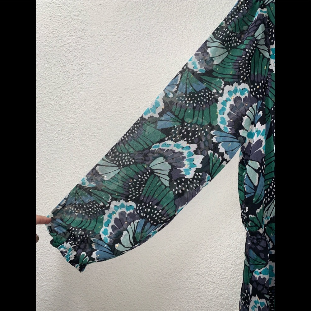 Boden Long Floral Maxi Dress in Green and Teal - Picture 7 of 9